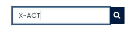 Screenshot of a search bar with "X-ACT" typed in the field