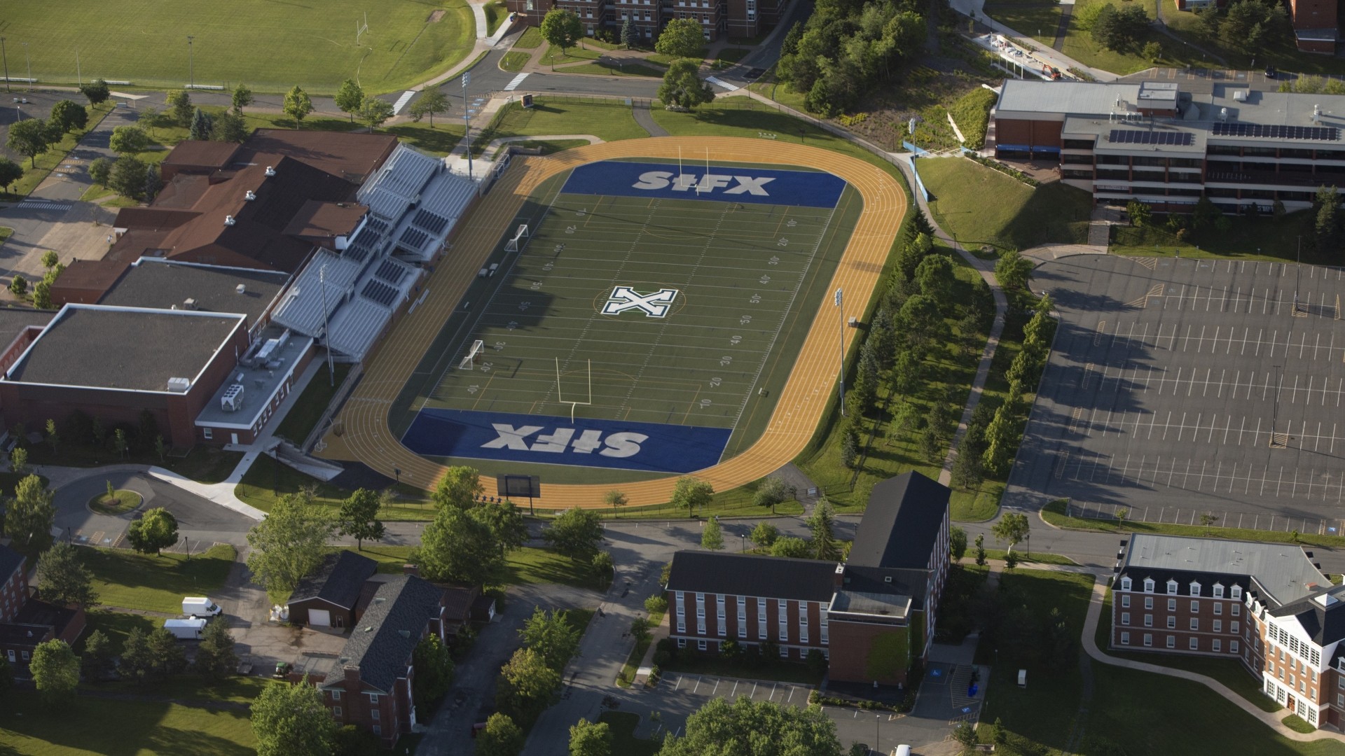 Aerial view of the field