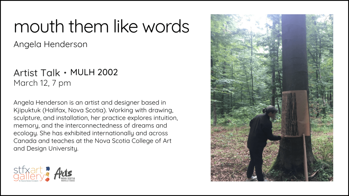 Angela Henderson artist talk March 12, 7 pm