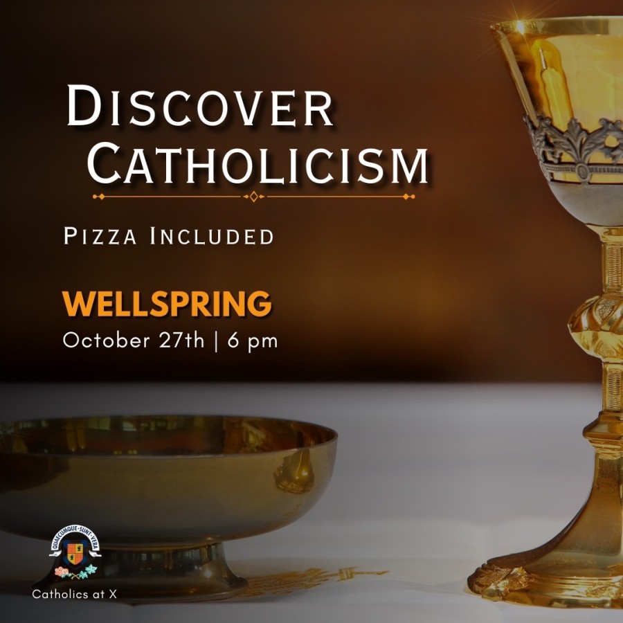 Promotional graphic for Discover Catholicism event