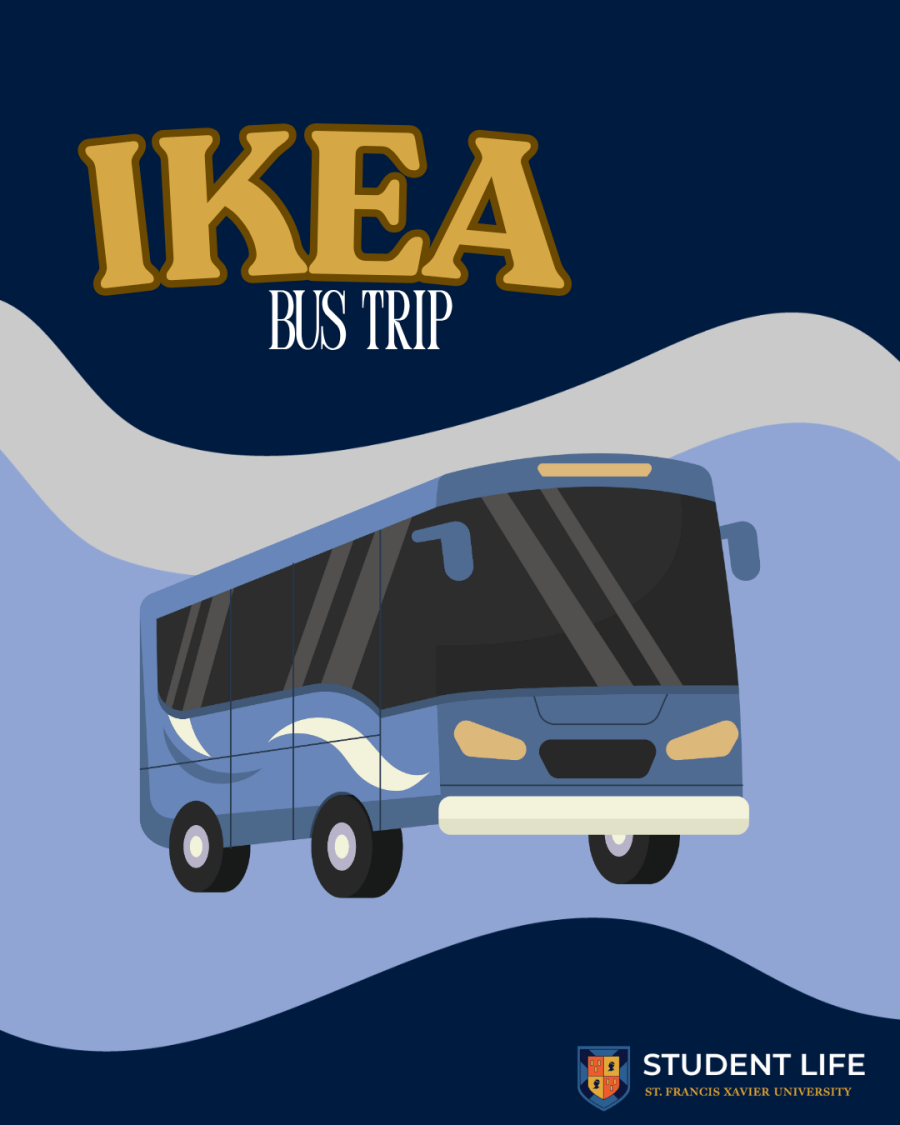 A picture of a bus to promote the IKEA Bus Trip for students