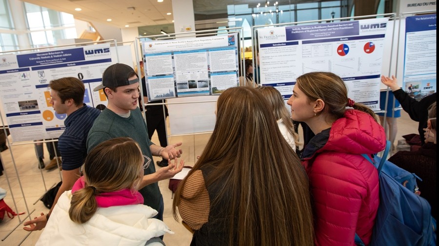 A group of people talking