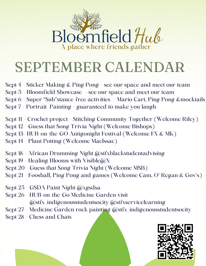 Bloomfield Hub September 2024 Calendar