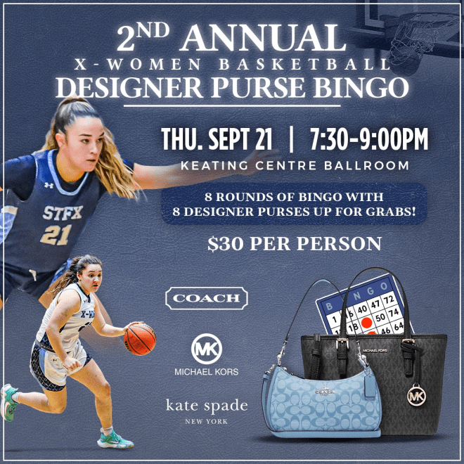 Poster for X-Women basketball designer purse bingo